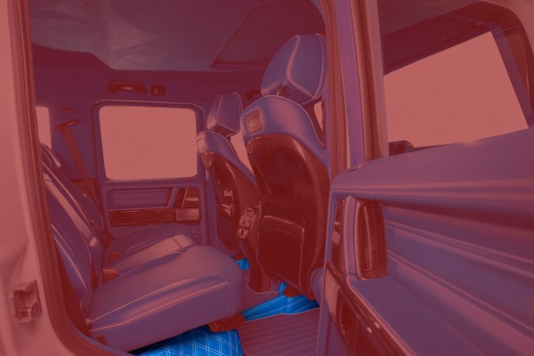 SCHAWE vehicle floor in Alcantara or leather | G-Class W463A | saddler work interior
