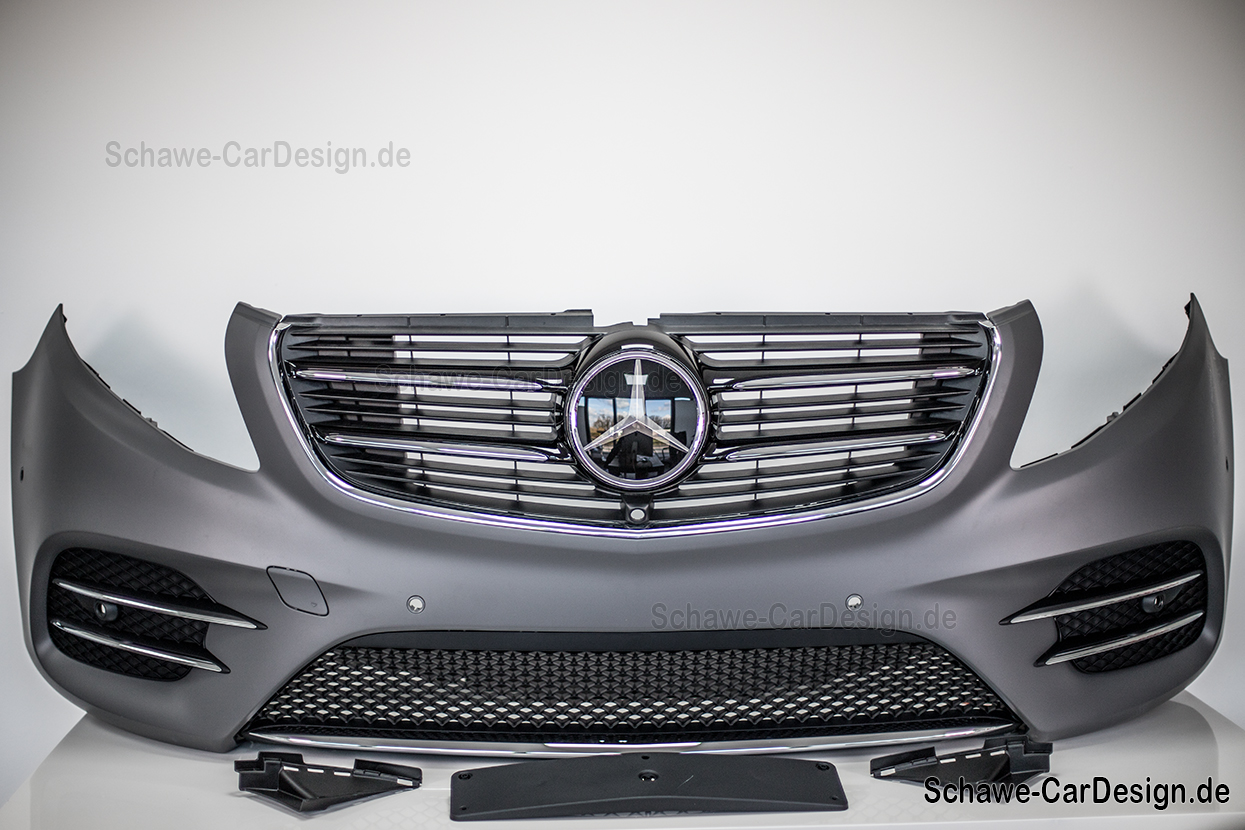 Für Mercedes V-Klasse W447 2014-2023 Stoßstange Frontgrill Edelstahl D