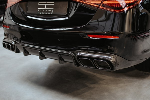 SCHAWE Carbon Diffusor mit Auspuffblenden für Mercedes-Benz S-Klasse (Modell 223)