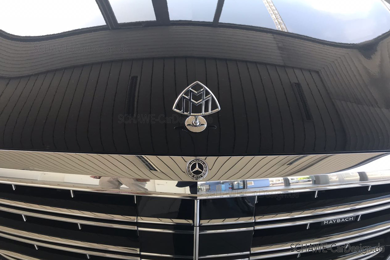 Mercedes Stern Motorhaube S-KLASSE W223 (+weitere) Schwarz Glanz / Matt -  Exclusiv veredelte Embleme aus der SCHWEIZ